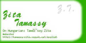 zita tamassy business card